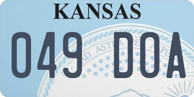 KS license plate 049DOA