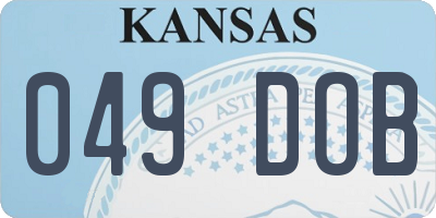 KS license plate 049DOB