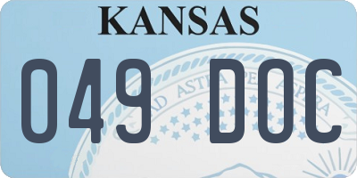 KS license plate 049DOC