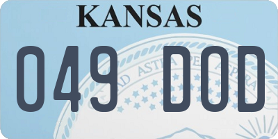 KS license plate 049DOD
