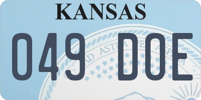 KS license plate 049DOE