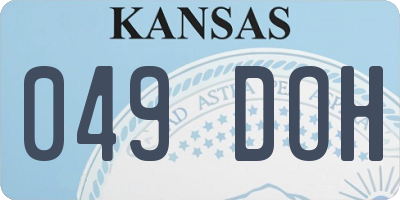KS license plate 049DOH