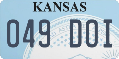 KS license plate 049DOI