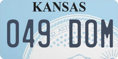 KS license plate 049DOM