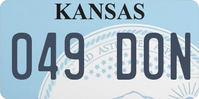 KS license plate 049DON