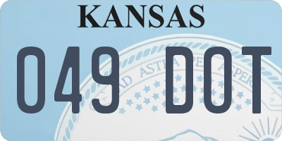 KS license plate 049DOT