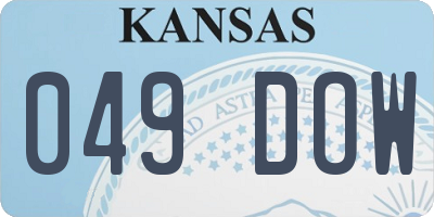 KS license plate 049DOW