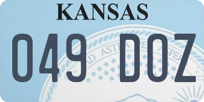 KS license plate 049DOZ