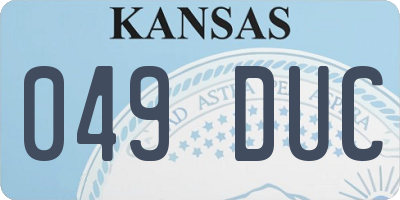 KS license plate 049DUC