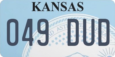 KS license plate 049DUD