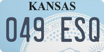 KS license plate 049ESQ