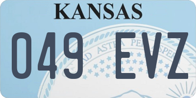 KS license plate 049EVZ