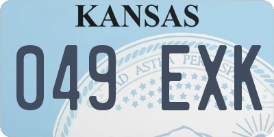KS license plate 049EXK