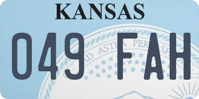 KS license plate 049FAH