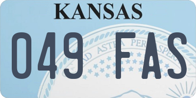 KS license plate 049FAS