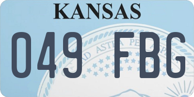 KS license plate 049FBG