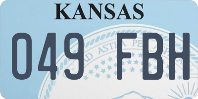 KS license plate 049FBH