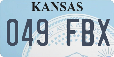 KS license plate 049FBX