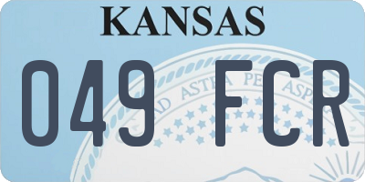 KS license plate 049FCR