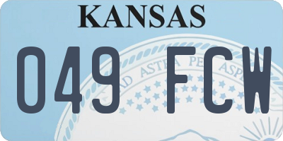 KS license plate 049FCW