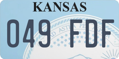 KS license plate 049FDF