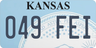 KS license plate 049FEI