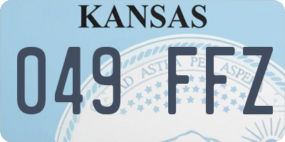 KS license plate 049FFZ
