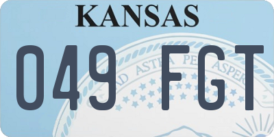 KS license plate 049FGT