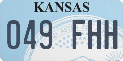 KS license plate 049FHH