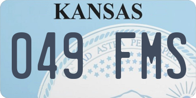 KS license plate 049FMS