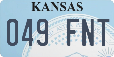 KS license plate 049FNT