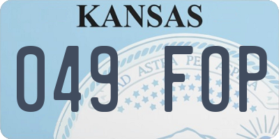 KS license plate 049FOP