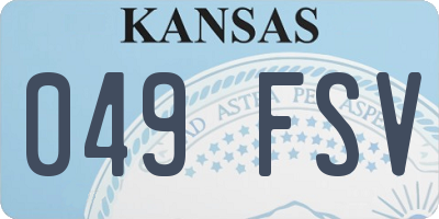 KS license plate 049FSV