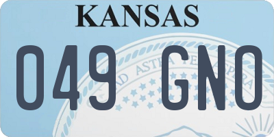KS license plate 049GNO