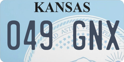 KS license plate 049GNX