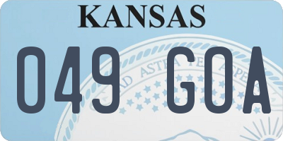 KS license plate 049GOA