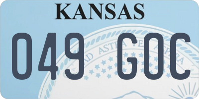KS license plate 049GOC