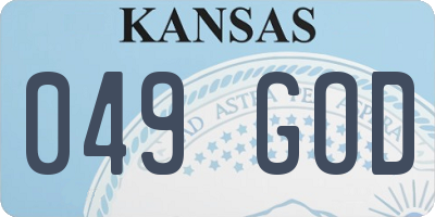 KS license plate 049GOD