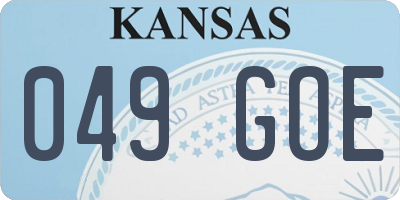 KS license plate 049GOE
