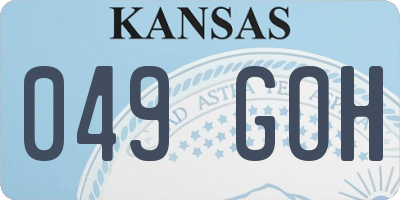 KS license plate 049GOH