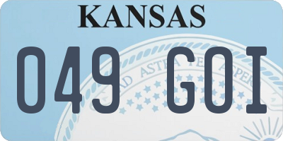 KS license plate 049GOI