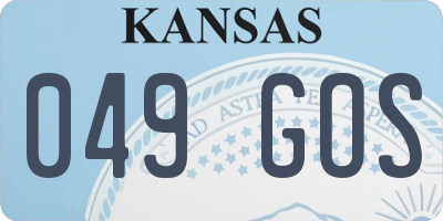KS license plate 049GOS
