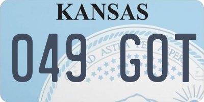 KS license plate 049GOT