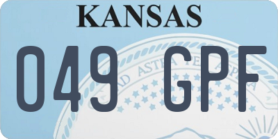 KS license plate 049GPF