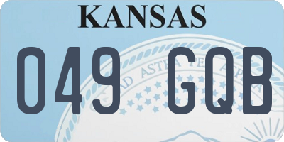 KS license plate 049GQB