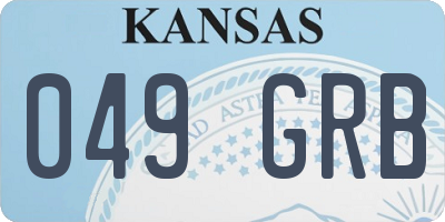 KS license plate 049GRB