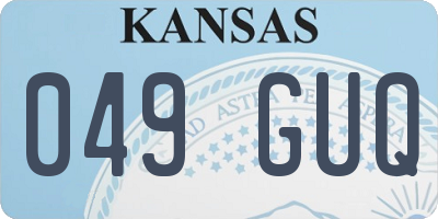 KS license plate 049GUQ
