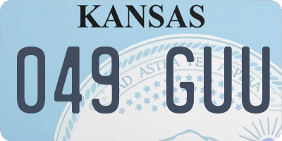 KS license plate 049GUU