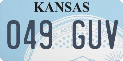 KS license plate 049GUV