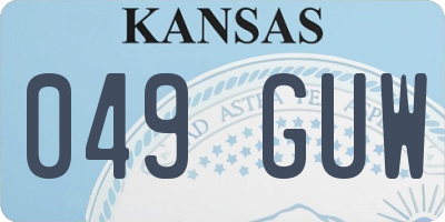 KS license plate 049GUW